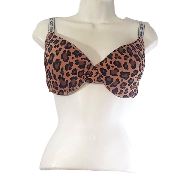 Juicy Couture Leopard Print Full Figure Push Up Bra Size 40D - Picture 1 of 7